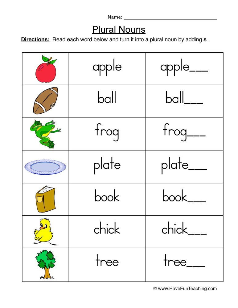 Irregular Plural Nouns Worksheets 1st Grade - Irregular Plural Nouns First Grade Worksheet