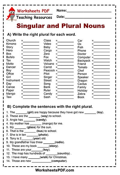 Making Nouns Plural Worksheet - Plural Nouns Pdf Worksheet