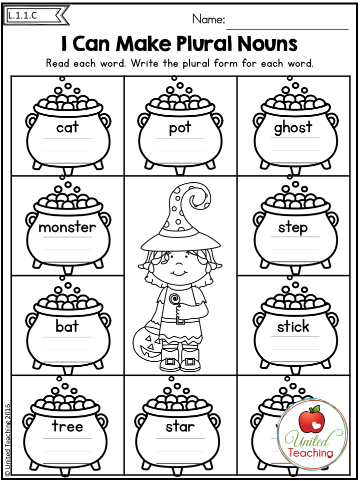 Making Plural Nouns With A Halloween Theme Fun And Engaging No Prep  - Halloween Nouns Worksheet