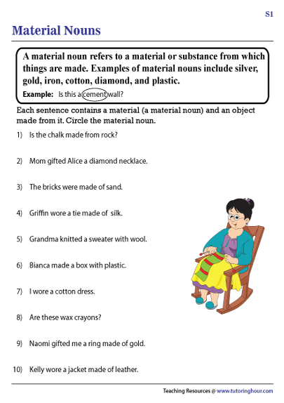 Material Nouns Worksheets - Material Noun Worksheet Pdf