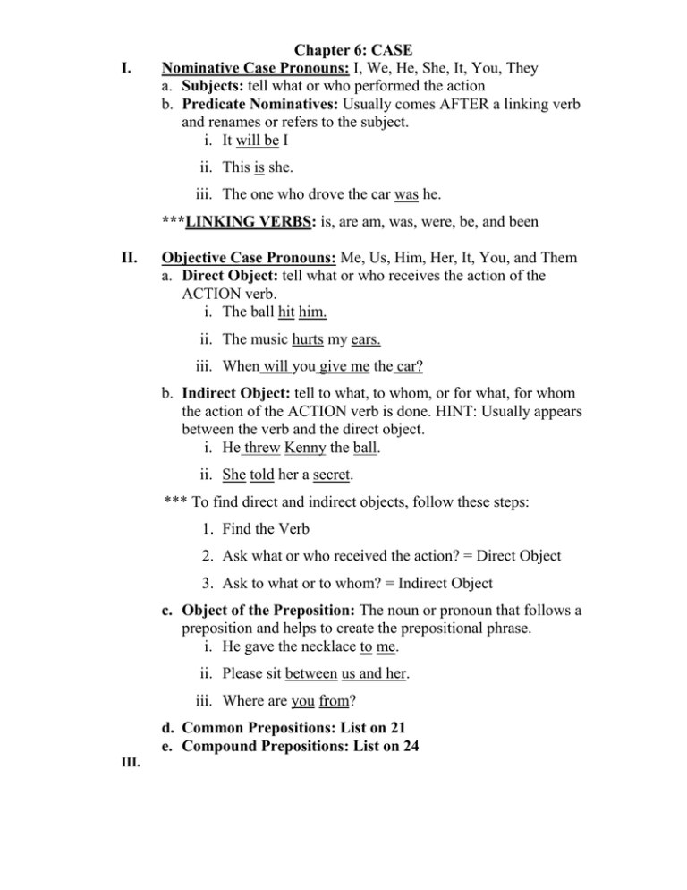 Nominative Functions Of Nouns Worksheet - Nominative Noun Worksheet