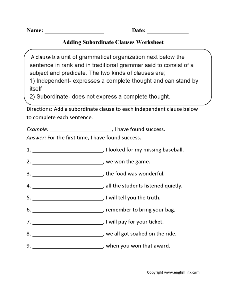 Noun Clause Worksheet With Answers - Noun Clause Worksheet With Answers