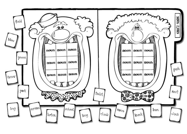 Noun Clown Worksheets - Noun Clown Worksheet