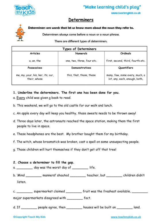 Noun Determiners Worksheets For Grade 4 Printable Worksheets - Noun Determiners Worksheets For Grade 4