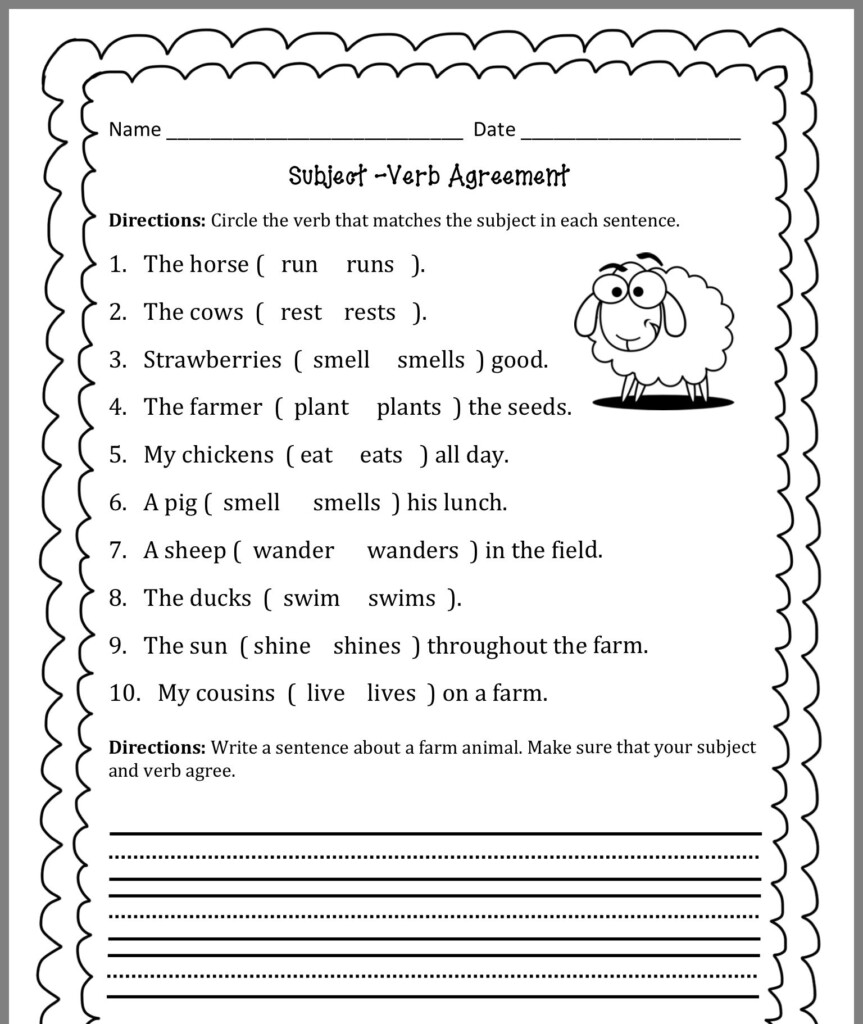 Noun Verb Agreement Worksheets - Noun And Verb Agreement Worksheets