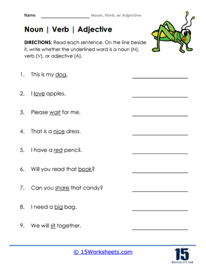 Noun Verb Or Adjective Worksheets 15 Worksheets - Label Subordinative Clauses As Adjective Adverb Or Noun Worksheet