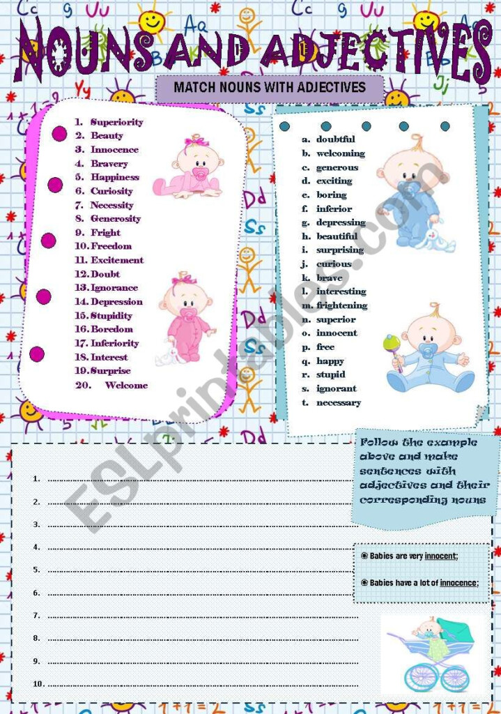 Nouns And Adjectives ESL Worksheet By Natleb - Adjective To Noun Worksheet