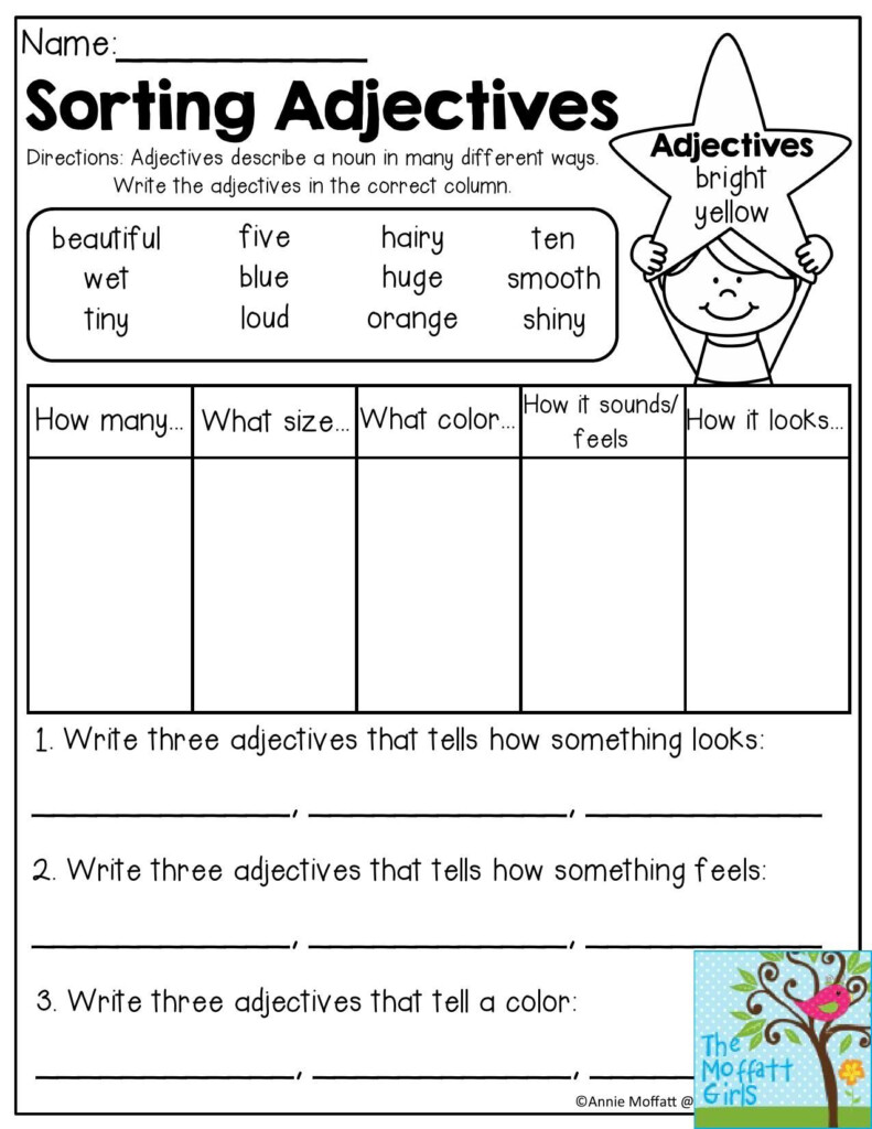 Nouns And Adjectives Worksheets - Adjectives And Nouns Worksheet Year 1