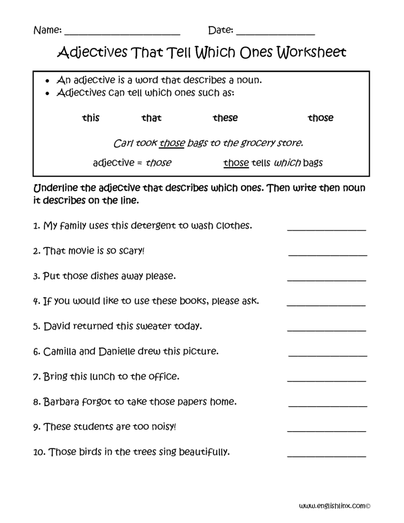 Nouns And Adjectives Worksheets - Identifying Nouns And Adjectives Worksheets