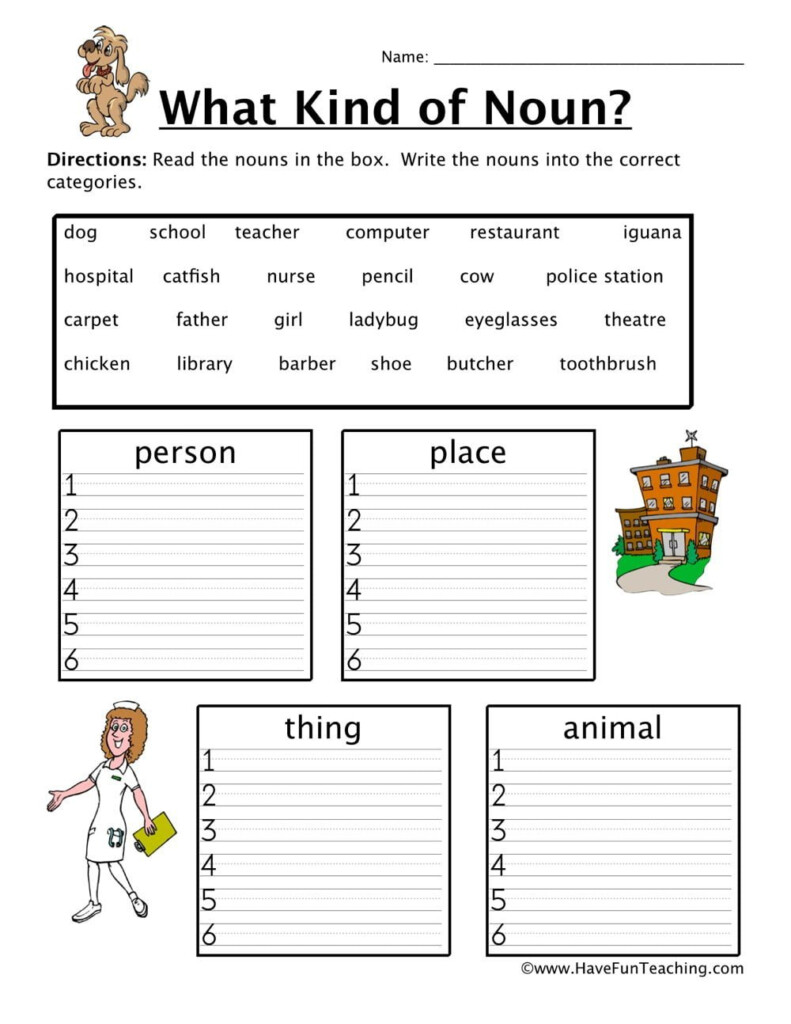 Nouns Fill In The Blanks Worksheets WorksheetsCity - Free Noun Practice Worksheets