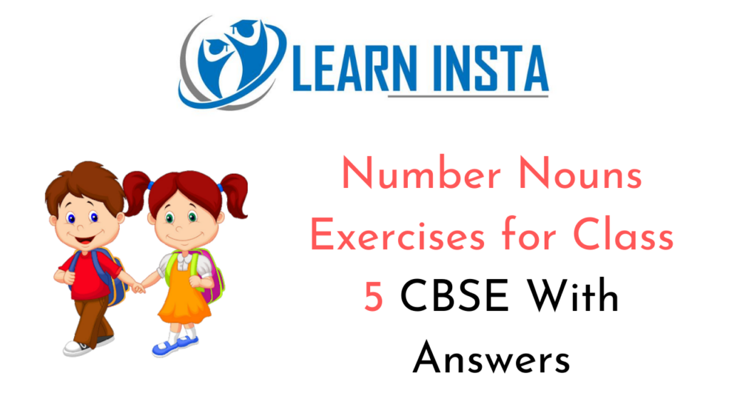 Number Nouns Exercises For Class 5 CBSE With Answers - Noun Number Worksheets