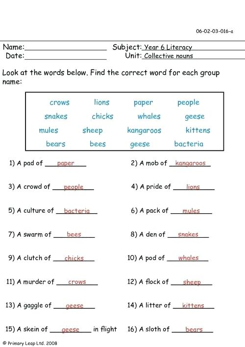 On Kinds Of Nouns Worksheets With Answer Key Grade 6 Free Worksheets  - Noun Worksheets With Answer Keys