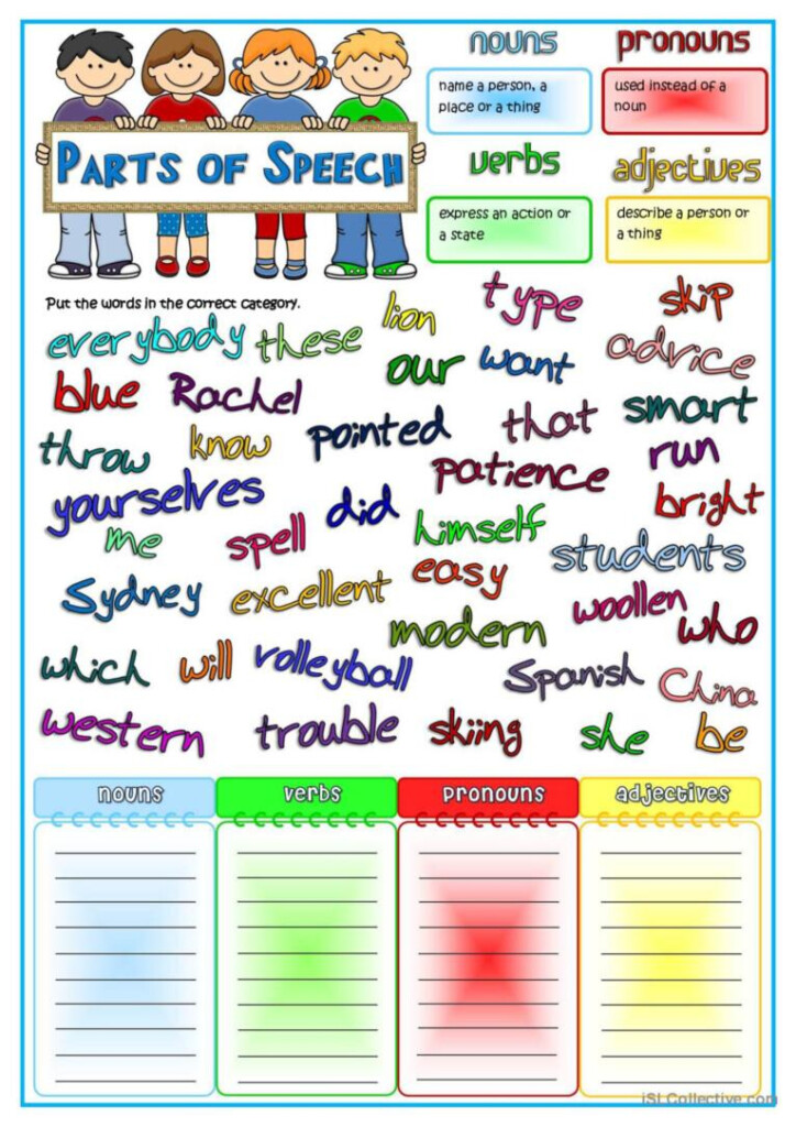 Parts Of Speech Nouns Pronouns V English ESL Worksheets Pdf Doc - Nouns Pronouns Adjectives Worksheet Pdf