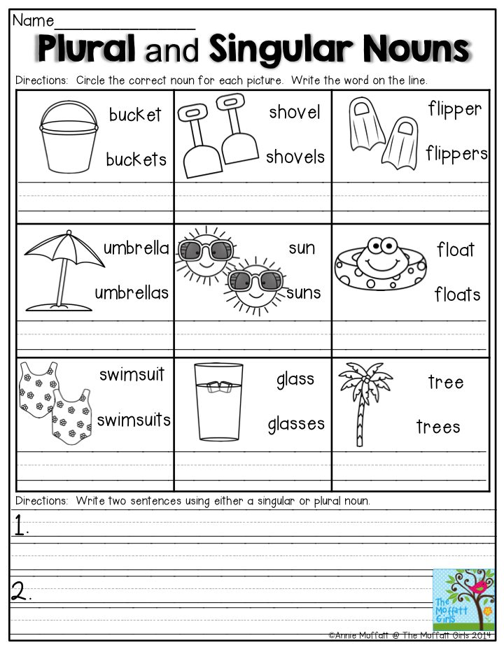 Plural Noun Worksheet First Grade - Circle The Nouns Worksheet For Grade 1