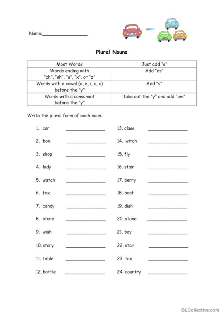 Plural Nouns Worksheet English ESL Worksheets Pdf Doc - Esl Plural Nouns Worksheet