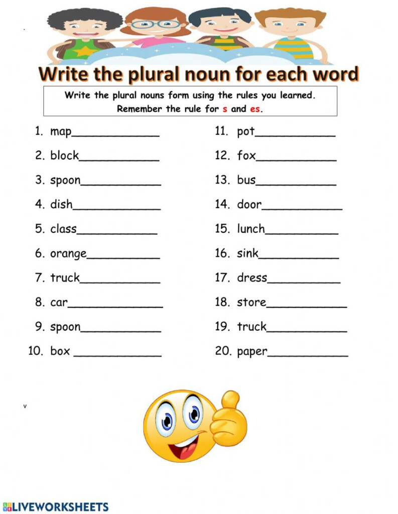 Pluralizing Nouns Worksheets - Free Printable Plural Noun Worksheets