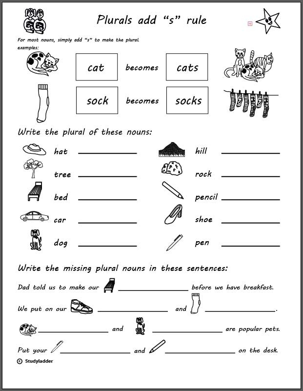 Plurals adding s Studyladder Interactive Learning Games - Adding S Plural Nouns Worksheet