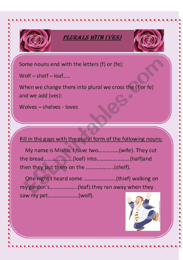 Plurals Of Nouns Ending With F Or Fe ESL Worksheet By ALI ALI - Nouns Ending In F Or Fe Worksheets