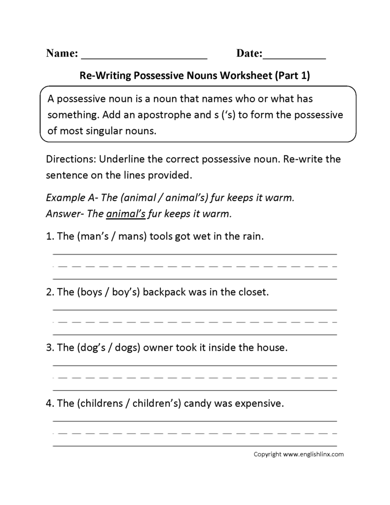 Possesive Noun Worksheet 7Th Grade - Posessive Nouns Worksheet 7Th Grade