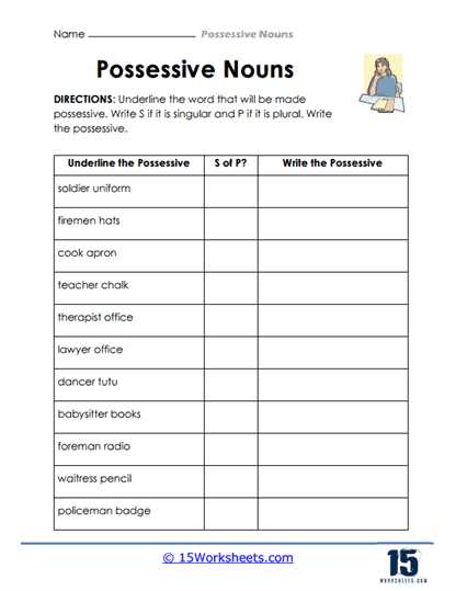 Possessive Nouns Worksheets 15 Worksheets - Common Core Possessive Nouns Worksheets