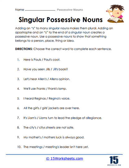 Possessive Nouns Worksheets 15 Worksheets - Making Nouns Possessive Worksheet