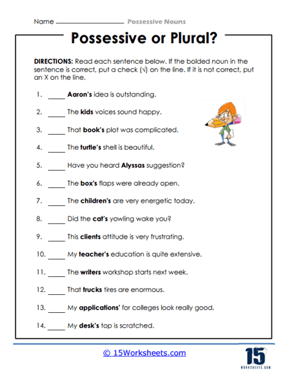 Possessive Nouns Worksheets 15 Worksheets - Possessive Adjectives Short Forms And Possession With Nouns Worksheet Answers