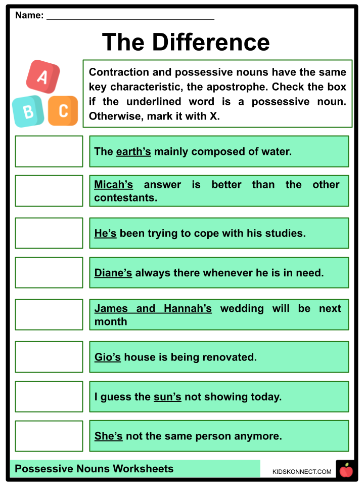 Possessive Nouns Worksheets And Teaching Resources - Joint Versus Separate Possessive Noun Worksheet