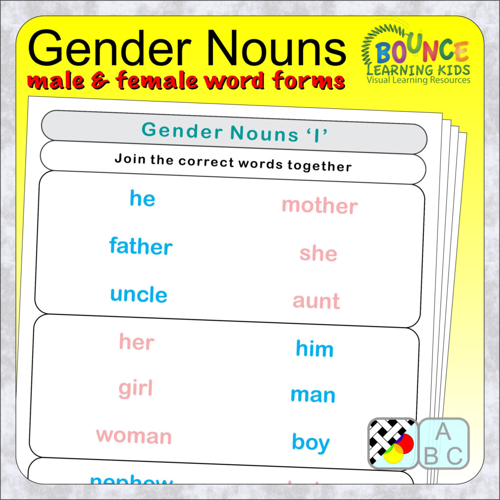 Printable Gender Worksheets - Gender Of Nouns Worksheets For Grade 1 Pdf