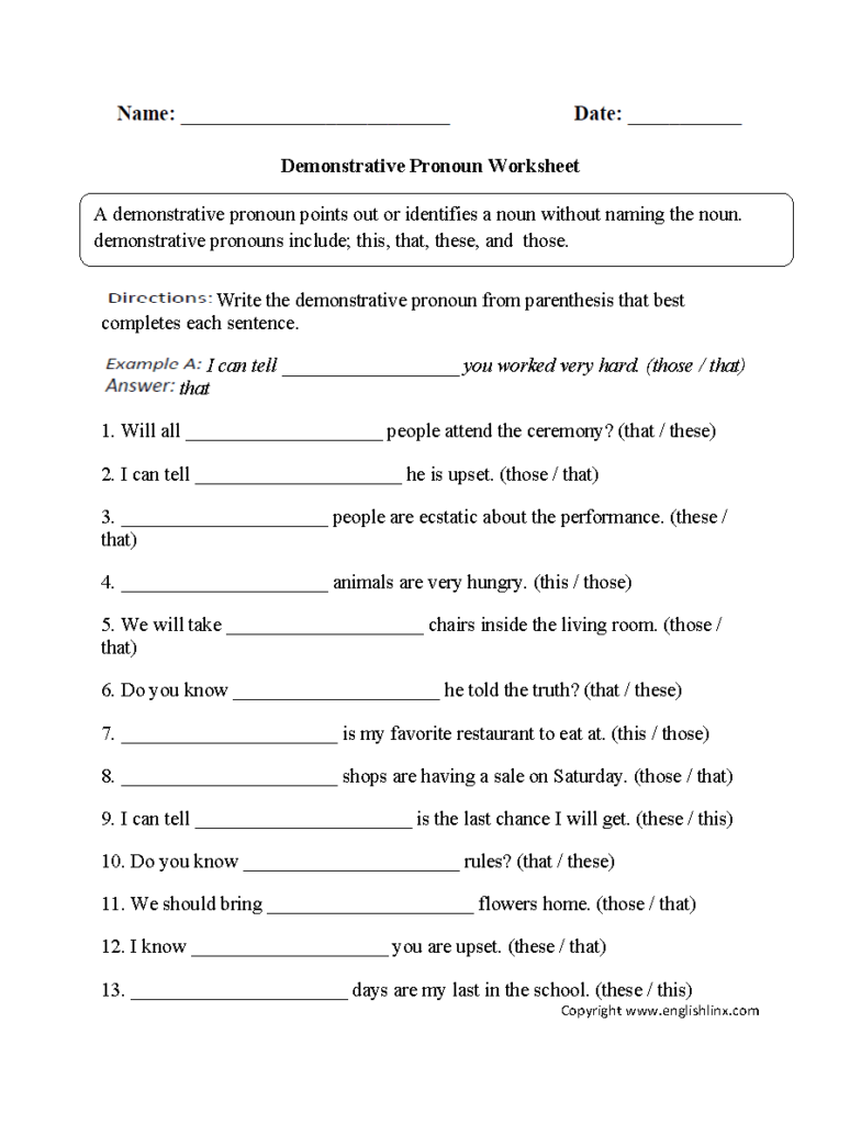 Pronoun Worksheets 7th Grade - 7Th Grade Nouns And Pronouns Worksheets