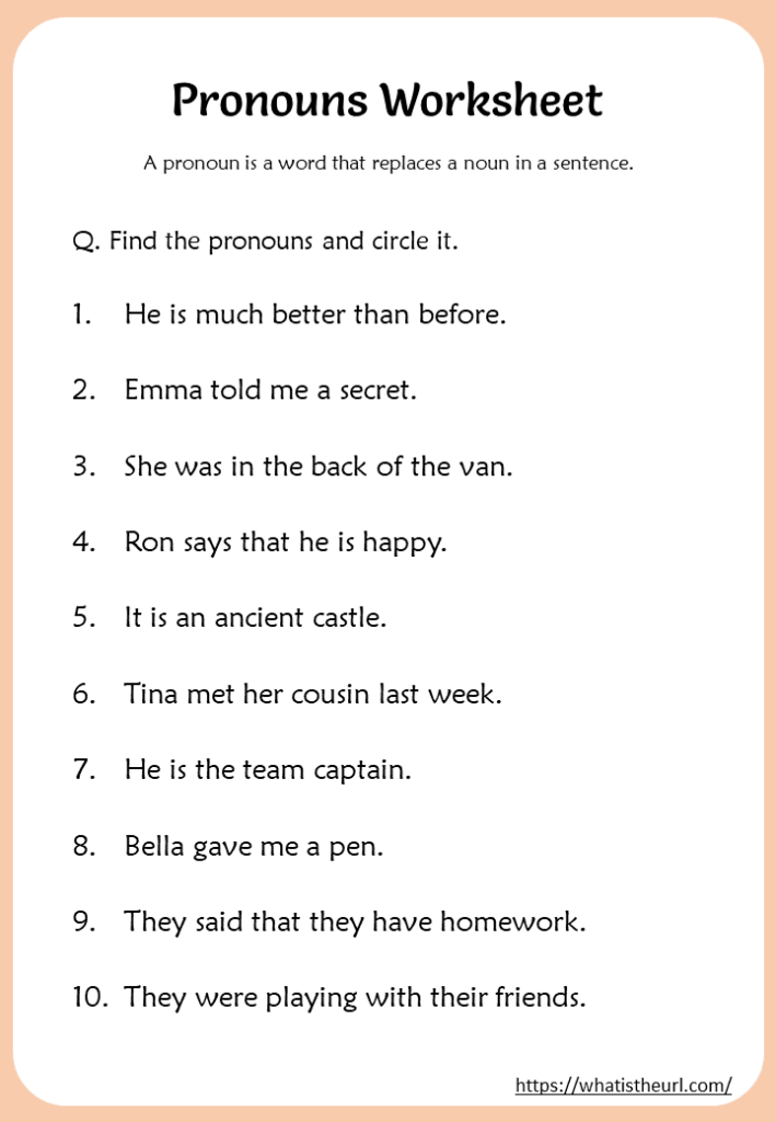 Pronoun Worksheets For Grade 2 Pdf - Nouns And Pronouns Worksheets For Grade 2