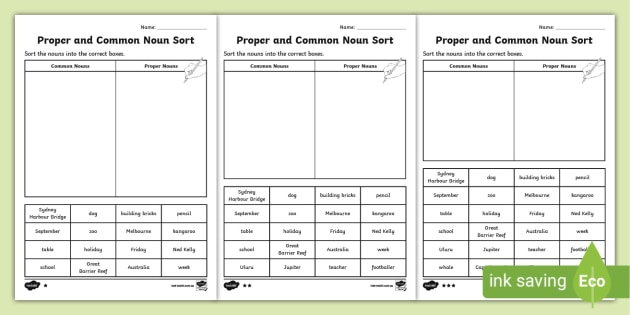 Proper And Common Noun Sort Worksheet Teacher Made  - Common Proper Noun Sort Worksheet