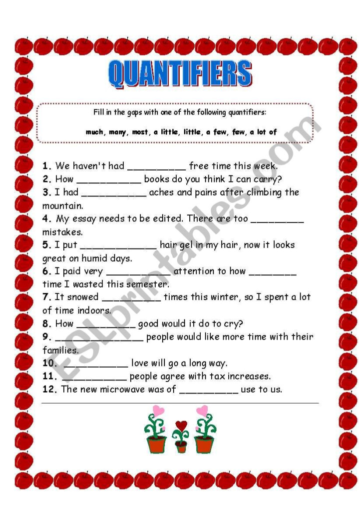 Quantifiers Worksheet For Grade 2 - Noun Quantifiers Worksheet For Grade 2