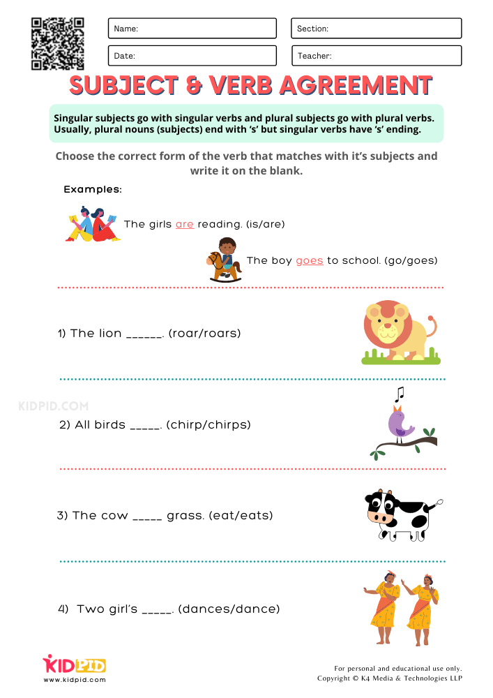 Regular Noun Verb Agreement Worksheet - English For Everyone Noun Verb Agreement Worksheet