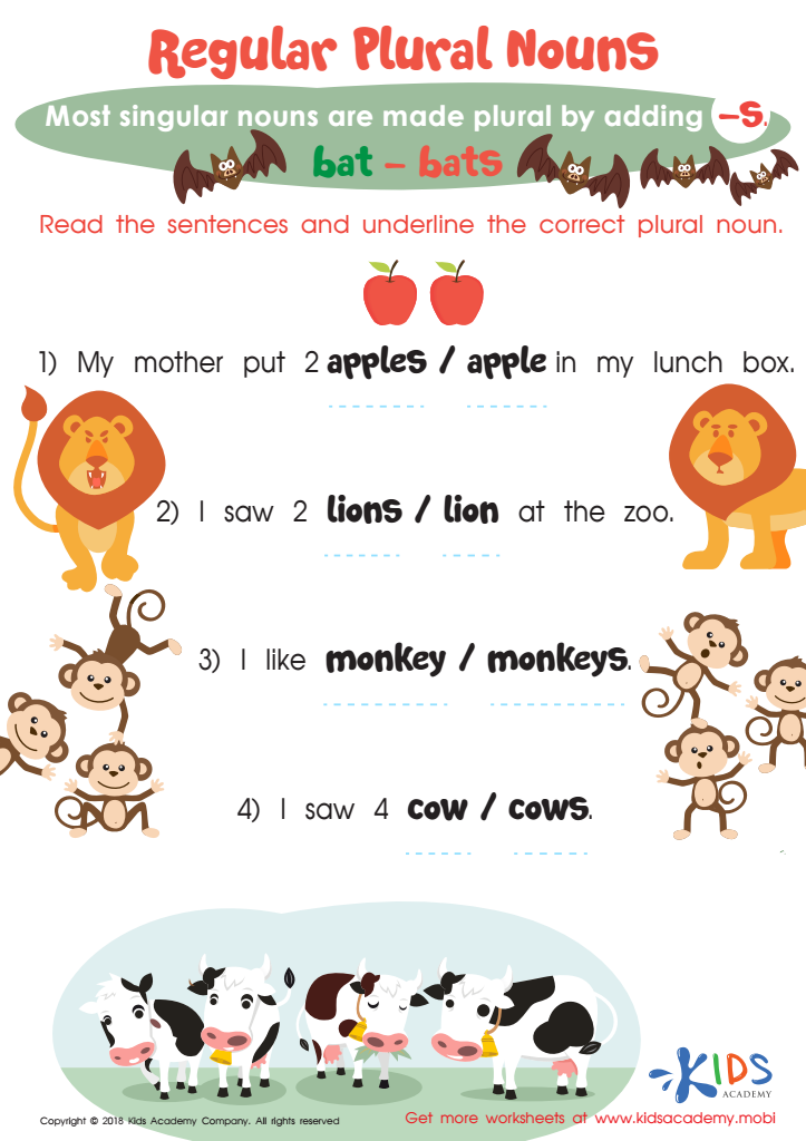 Regular Plural Nouns Worksheet Free Printable PDF For Kids Answers  - Best Worksheets For Plural Nouns