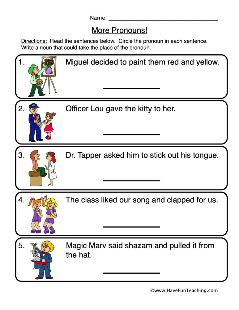 Replacing With Pronouns Worksheet By Teach Simple - French Noun Pronoun Replacement Worksheet