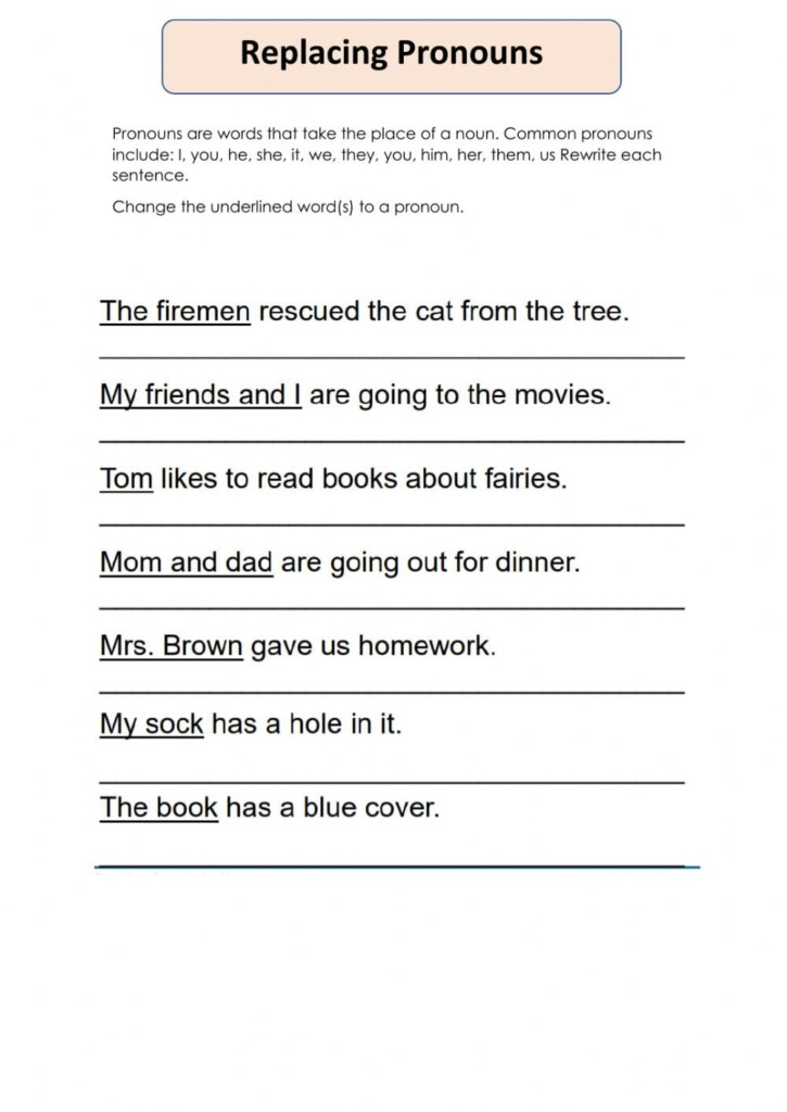 Replacing With Pronouns Worksheets WorksheetsCity - French Noun Pronoun Replacement Worksheet