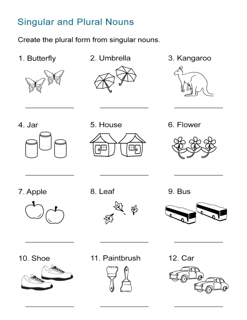 Singular And Plural Nouns Printable Worksheets - Singular And Plural Nouns Exercises Worksheets Pdf