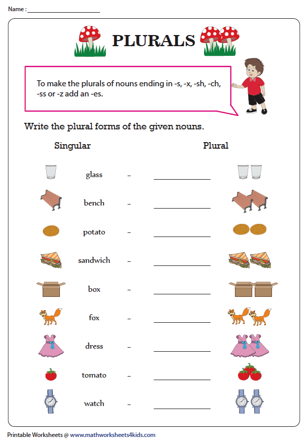 Singular And Plural Nouns Worksheet - Worksheets For Singular And Plural Nouns