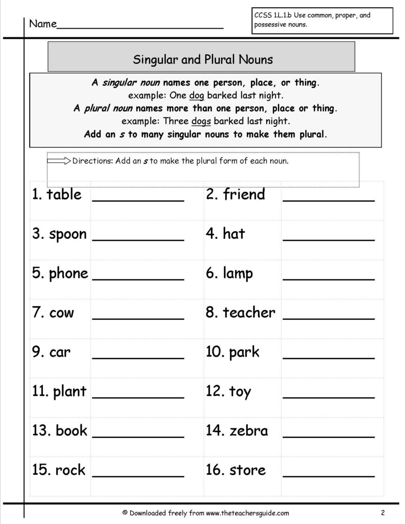 Singular And Plural Nouns Worksheets Pdf - Singular And Plural Nouns Exercises Worksheets Pdf