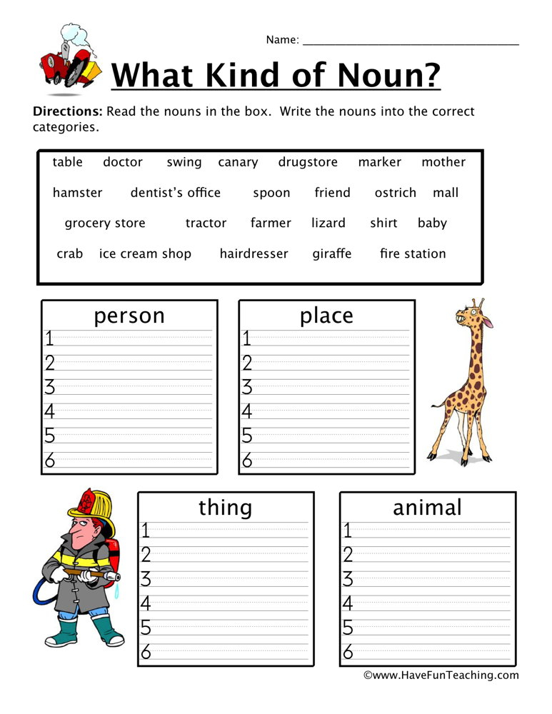 Sorting Nouns Worksheet Have Fun Teaching - Have Fun Teaching Nouns Worksheets