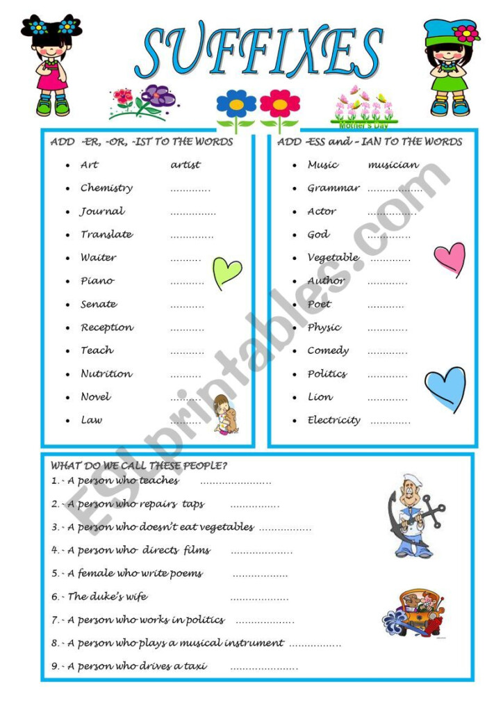 Suffix With Er Or Ian And Ist ESL Worksheet By Ravypok - Noun Suffixes With Ist Worksheet