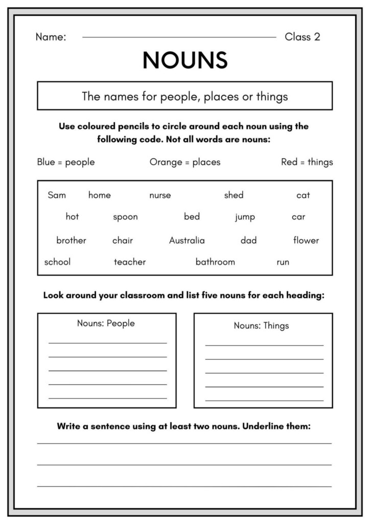 Top 5 Noun Worksheet For Class 2 With Answers Pdf 2023 - Noun Worksheet For Class 2 With Answers