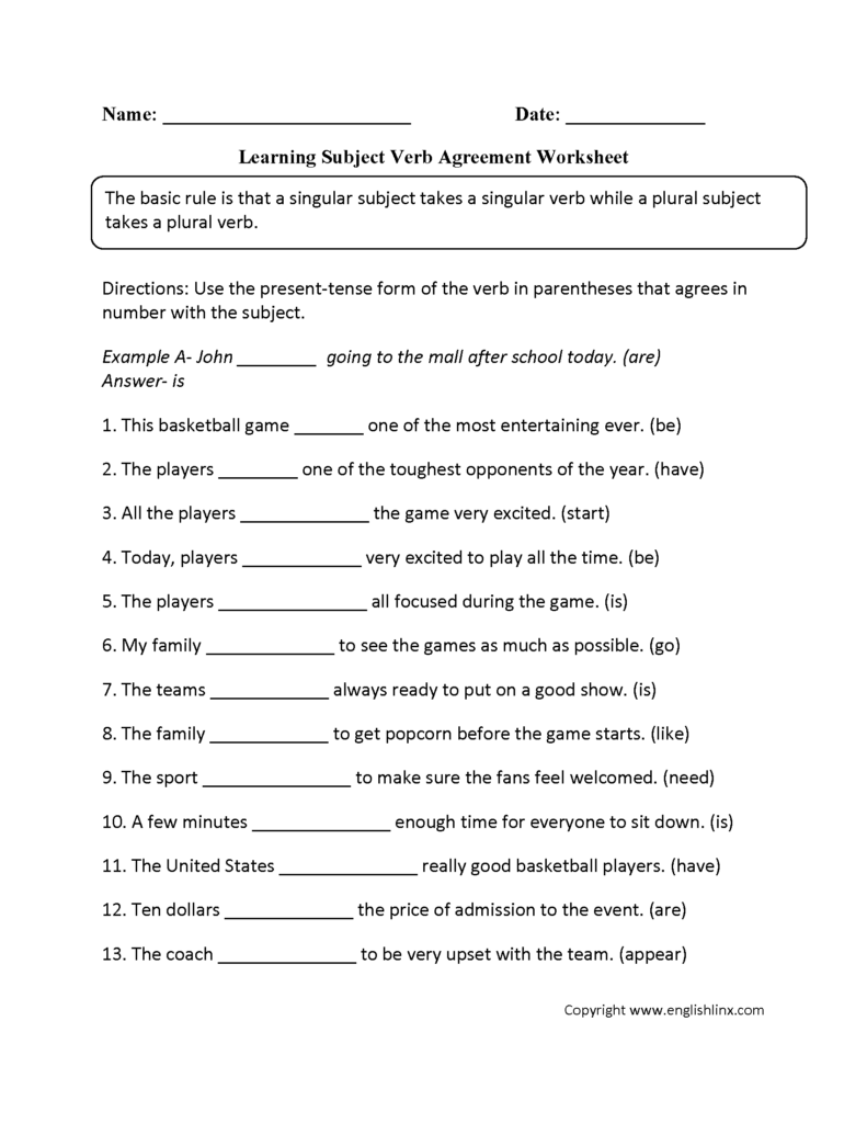 Verb Agreement Worksheet 1st Grade - Noun Verb Agreement Worksheet First Grade